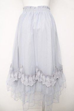 画像2: axes femme / ローズ付ドレープチュールスカート F サックス Y-26-03-18-198-AX-SK-SZ-ZY