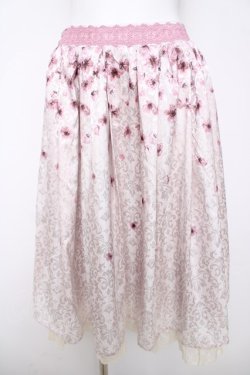 画像1: axes femme kawaii / 桜ジャガードスカート M ピンク Y-26-03-18-199-AX-SK-SZ-ZY