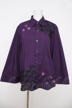 画像1: AXES-X / 矢羽根PT&桔梗刺繍シャツ  パープル Y-26-03-18-022-LO-BL-SZ-ZY