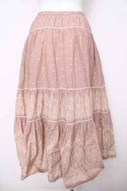 画像2: PINK HOUSE / 小花&レース柄前開きスカート F ピンク Y-26-03-18-201-LO-SK-SZ-ZY