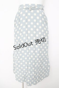 画像1: INGEBORG / ドット柄ベルト付きスカート  サックス Y-26-03-18-203-LO-SK-SZ-ZY