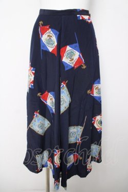 画像1: INGEBORG / 旗プリントスカート  紺 Y-26-03-18-204-LO-SK-SZ-ZY