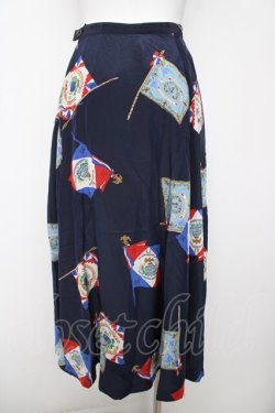 画像2: INGEBORG / 旗プリントスカート  紺 Y-26-03-18-204-LO-SK-SZ-ZY