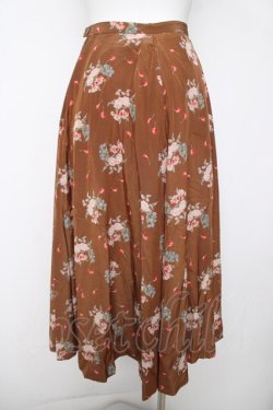 画像2: INGEBORG / ベリーブーケ柄スカート  ブラウン Y-26-03-18-205-LO-SK-SZ-ZY