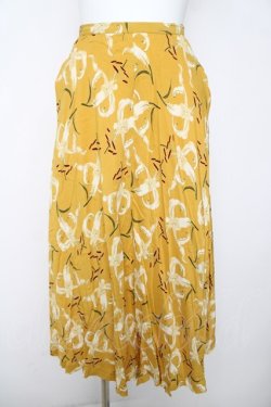 画像1: INGEBORG / 百合柄スカート  イエロー Y-26-03-18-206-LO-SK-SZ-ZY