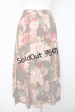 画像2: INGEBORG / 花柄プリーツスカート  ブラウン Y-26-03-18-207-LO-SK-SZ-ZY