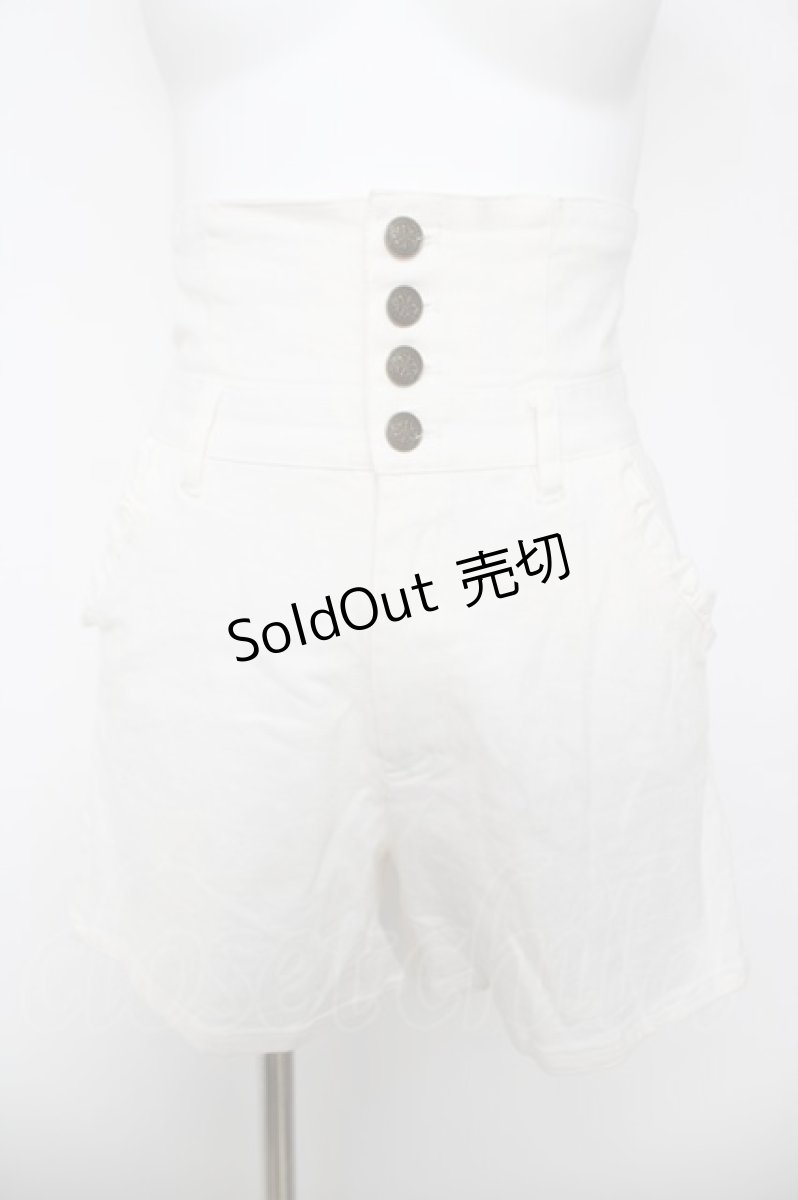 画像1: axes femme POETIQUE / ハイウエストショートパンツ  白 Y-26-03-18-208-AX-PA-SZ-ZS (1)