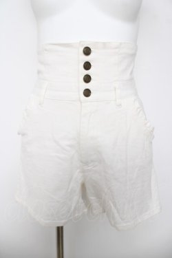 画像1: axes femme POETIQUE / ハイウエストショートパンツ  白 Y-26-03-18-208-AX-PA-SZ-ZY