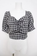axes femme POETIQUE / チェックビスチェデザインブラウス M 黒 Y-26-03-18-027-AX-BL-SZ-ZY