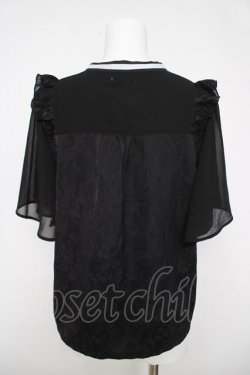 画像2: axes femme / ジャカードチャイナブラウス  黒 Y-26-03-18-028-AX-BL-SZ-ZY