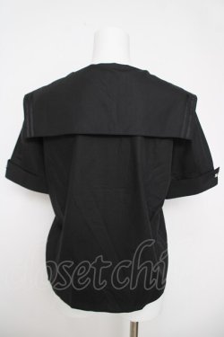 画像2: axes femme / マリン風セーラーカラーブラウス  黒 Y-26-03-18-029-AX-BL-SZ-ZY