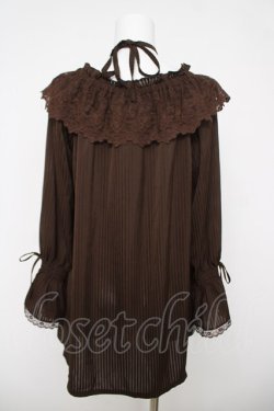 画像2: axes femme / フリルブラウス F 茶 Y-26-03-18-032-AX-BL-SZ-ZY
