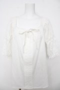 axes femme / 袖レース2WAYブラウス M 白 Y-26-03-18-033-AX-BL-SZ-ZY