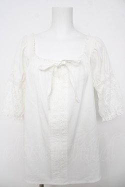 画像1: axes femme / 袖レース2WAYブラウス M 白 Y-26-03-18-033-AX-BL-SZ-ZY