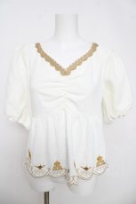 画像1: axes femme POETIQUE / Disneyアラジンブラウス M 白 Y-26-03-18-037-AX-BL-SZ-ZS (1)