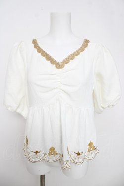 画像1: axes femme POETIQUE / Disneyアラジンブラウス M 白 Y-26-03-18-037-AX-BL-SZ-ZY