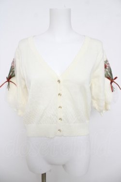 画像1: axes femme / ブーケ刺繍ショートカーデ M 生成り Y-26-03-18-040-AX-TO-SZ-ZY