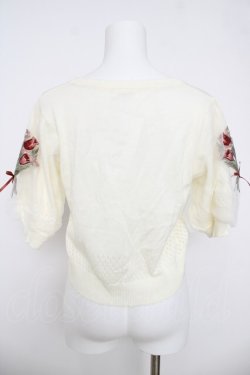 画像2: axes femme / ブーケ刺繍ショートカーデ M 生成り Y-26-03-18-040-AX-TO-SZ-ZY