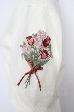 画像3: axes femme / ブーケ刺繍ショートカーデ M 生成り Y-26-03-18-040-AX-TO-SZ-ZY