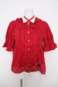 Chalmiere / スクエア開きコットンブラウス M 赤 Y-26-03-18-005-LO-BL-SZ-ZY