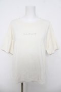 axes femme / ラメ刺繍ロゴＴシャツ  白 Y-26-03-18-042-AX-TO-SZ-ZY