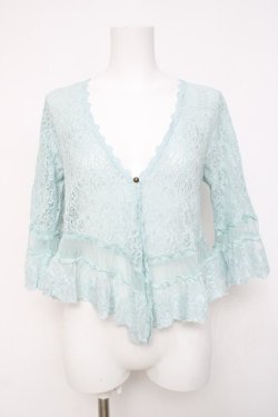 画像1: axes femme / 総レースショートガウン M サックス Y-26-03-20-026-AX-TO-SZ-ZY