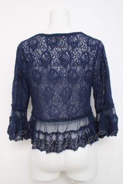 画像2: axes femme / 総レースショートガウン M 紺 Y-26-03-20-027-AX-TO-SZ-ZY