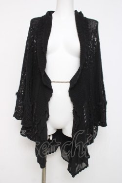 画像1: axes femme / 裾フリルポンチョカーデ M 黒 Y-26-03-20-028-AX-TO-SZ-ZY