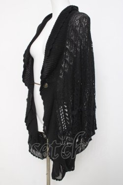 画像2: axes femme / 裾フリルポンチョカーデ M 黒 Y-26-03-20-028-AX-TO-SZ-ZY