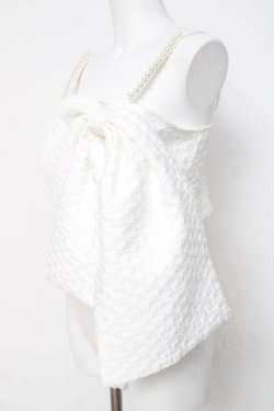 画像2: Ank Rouge / ふくれジャガードリボンビスチェ  白 Y-26-03-20-030-CA-TO-SZ-ZY