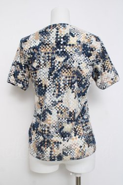 画像2: INGEBORG / マルチドット柄トップス  紺 Y-26-03-20-031-LO-TO-SZ-ZY