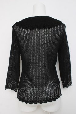 画像2: KANEKO ISAO / 襟付き透かしカーディガン F 黒 Y-26-03-20-032-EL-TO-SZ-ZY