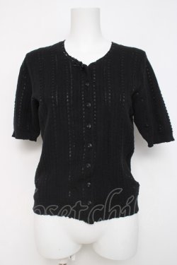 画像1: KANEKO ISAO / はしごレース透かしニット F 黒 Y-26-03-20-033-EL-TO-SZ-ZY