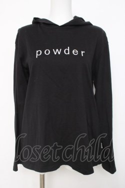 画像1: powder / ロゴプリントフードトップス F 黒 Y-26-03-20-034-LO-TO-SZ-ZY