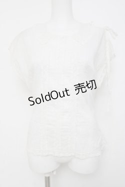 画像1: PINK HOUSE / ピンタックフロントレースノースリーブブラウス F 白 Y-26-03-20-037-LO-BL-SZ-ZY