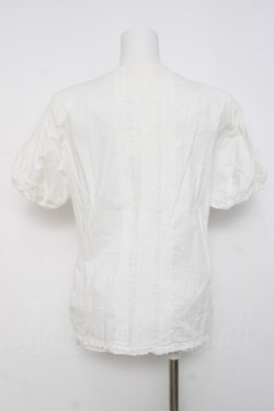 画像2: PINK HOUSE / リボン付きフリルタック半袖ブラウス F 白 Y-26-03-20-038-LO-BL-SZ-ZY