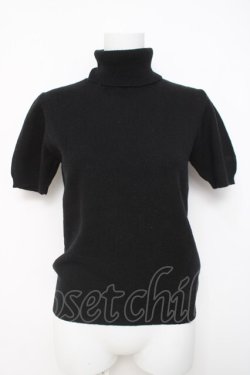 画像1: PINK HOUSE / ハイネック半袖ニット L 黒 Y-26-03-20-040-LO-TO-SZ-ZY