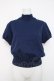 画像1: powder / ハイネック半袖トップス F 紺 Y-26-03-20-041-LO-TO-SZ-ZY (1)