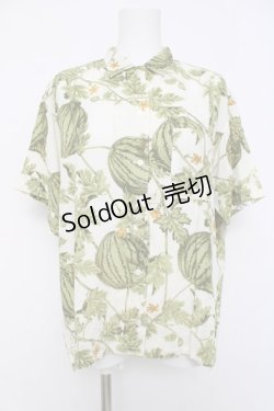 画像1: PINK HOUSE / スイカプリント半袖シャツ F オフ白 Y-26-03-20-045-LO-BL-SZ-ZY