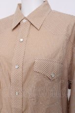画像3: powder / ギンガムロングシャツ F ベージュ Y-26-03-20-047-LO-BL-SZ-ZY (3)