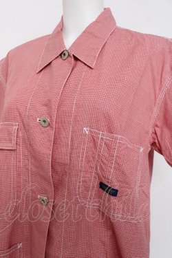 画像2: powder / ギンガム半袖シャツワンピース F 赤 Y-26-03-20-048-LO-OP-SZ-ZY