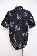 画像2: powder / シマウマ柄半袖シャツ F 紺 Y-26-03-20-049-LO-BL-SZ-ZY (2)