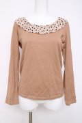 Emily Temple cute / ドットカラーカットソー  ブラウン Y-26-03-20-054-ET-TO-SZ-ZY