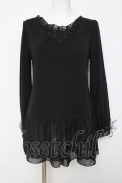 画像1: axes femme / レース使いロングインナー M 黒 Y-26-03-20-056-AX-TO-SZ-ZY