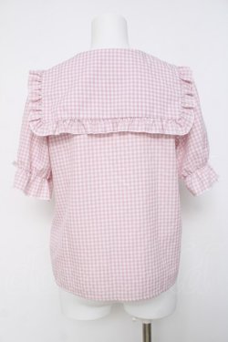 画像2: DearMyLove / セーラーハートボタンフリルブラウス M ピンク Y-26-03-20-058-EL-BL-SZ-ZY