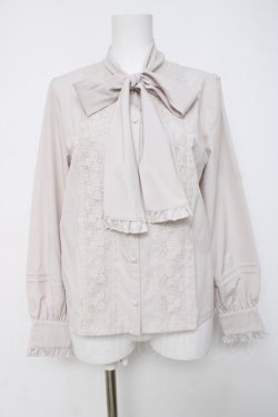 画像1: axes femme / 繊細レース×ボウタイブラウス F ピンク Y-26-03-20-059-AX-BL-SZ-ZY