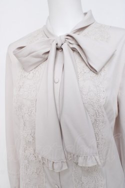 画像3: axes femme / 繊細レース×ボウタイブラウス F ピンク Y-26-03-20-059-AX-BL-SZ-ZY