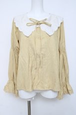 画像1: axes femme / ビッグ襟ブラウス M イエロー Y-26-03-20-060-AX-BL-SZ-ZS (1)