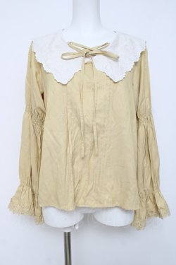 画像1: axes femme / ビッグ襟ブラウス M イエロー Y-26-03-20-060-AX-BL-SZ-ZY