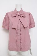 Ank Rouge / カフスビットリボンブラウス M ピンク Y-26-03-20-061-CA-BL-SZ-ZY